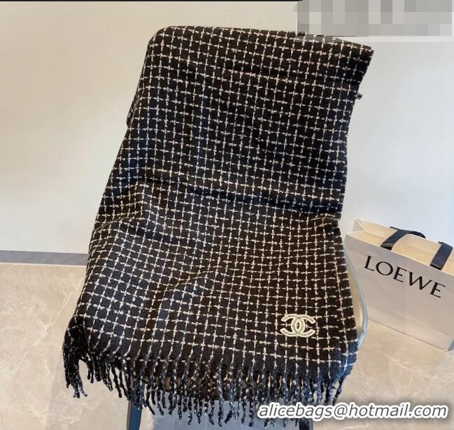 Reasonable Price Chanel Check Long Scarf 78x190cm CH090501 Black 2023