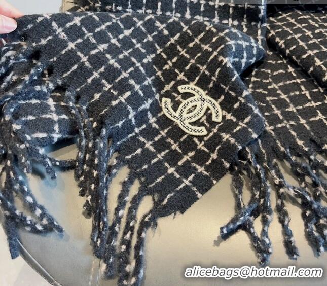 Reasonable Price Chanel Check Long Scarf 78x190cm CH090501 Black 2023