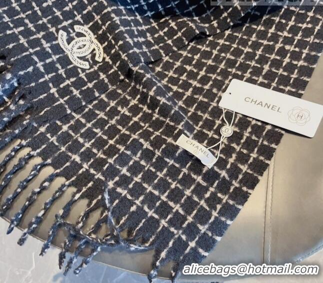 Reasonable Price Chanel Check Long Scarf 78x190cm CH090501 Black 2023