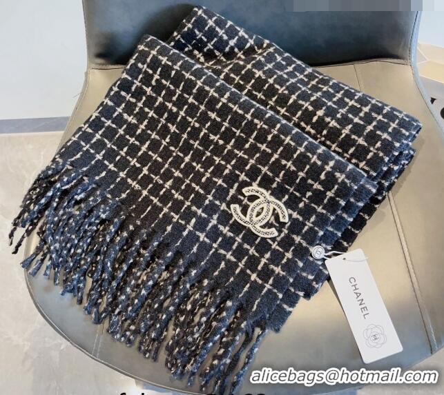 Reasonable Price Chanel Check Long Scarf 78x190cm CH090501 Black 2023