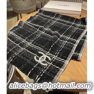 Good Product Chanel Wool Long Scarf 50x200cm 0905 Black 2023