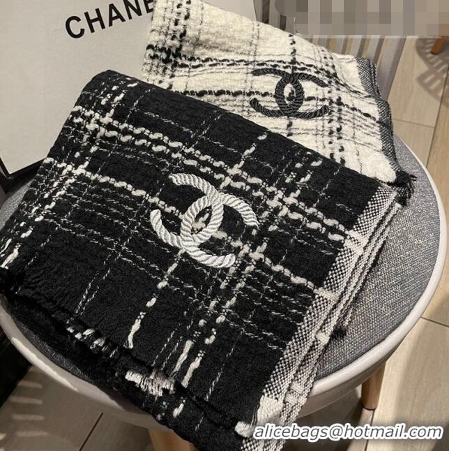 Good Product Chanel Wool Long Scarf 50x200cm 0905 Black 2023