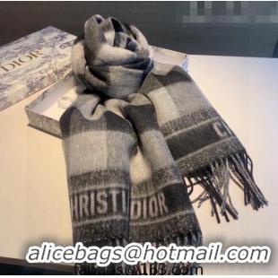 Unique Style Dior Cashmere Check Scarf Dr09051 Grey 2023