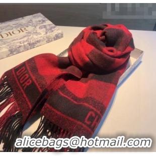 Top Quality Dior Cashmere Check Scarf DR09051 Red 2023