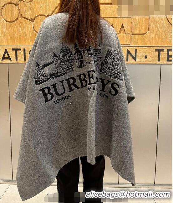 Unique Discount Burberry Cashmere Cape BR09053 Grey 2023