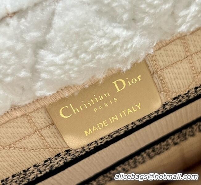 Famous Brand SMALL DIOR BOOK TOTE Ice Cannage Shearling M1296ZRG