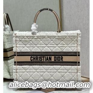 Buy Discount LARGE DIOR BOOK TOTE Ice Cannage Shearling M1286ZO