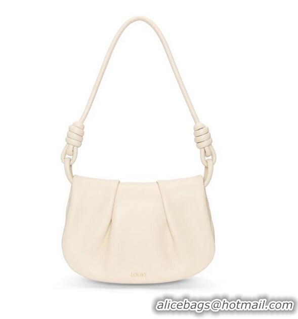 Famous Brand Loewe Original Leather Shoulder bag 062317 Cream