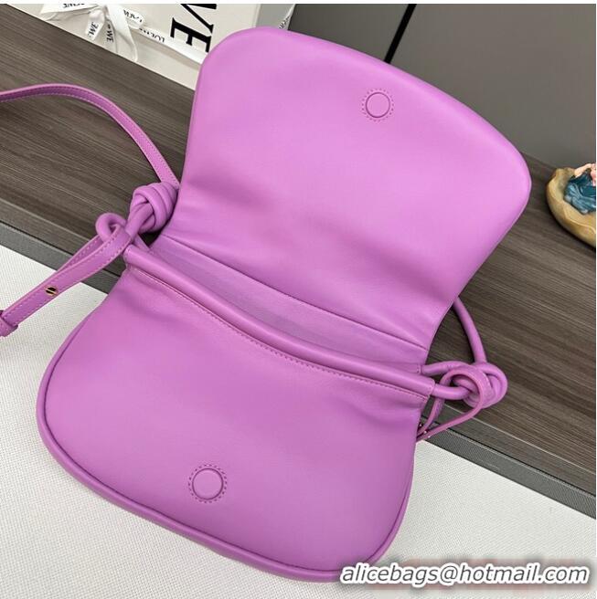 Top Grade Loewe Original Leather Shoulder bag 062317 Purple