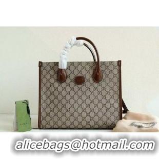 Famous Brand Gucci Small tote with Interlocking G 659983 Brown