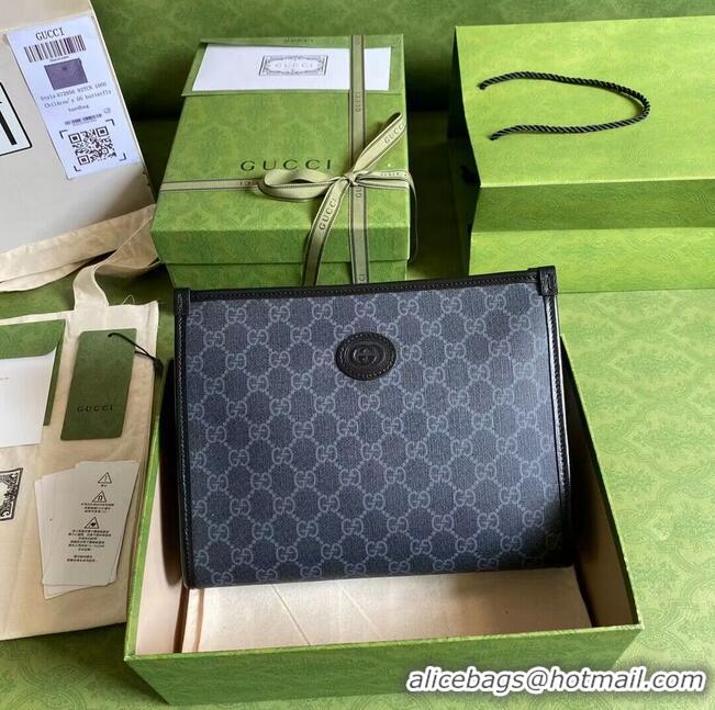 Gucci GG Supreme Pochette Voyage Bag 672956 Black