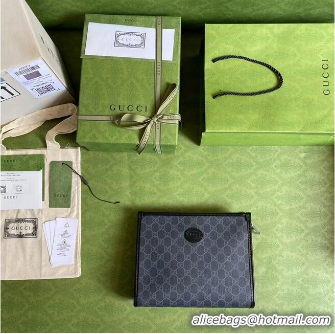 Gucci GG Supreme Pochette Voyage Bag 672956 Black