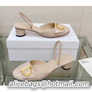 Sumptuous Dior C'est Dior Slingback Pumps 3.5cm in Patent Calfskin Nude 620034