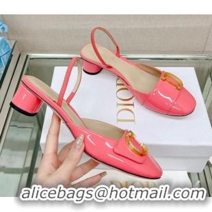 Luxury Dior C'est Dior Slingback Pumps 3.5cm in Patent Calfskin Pink 620035