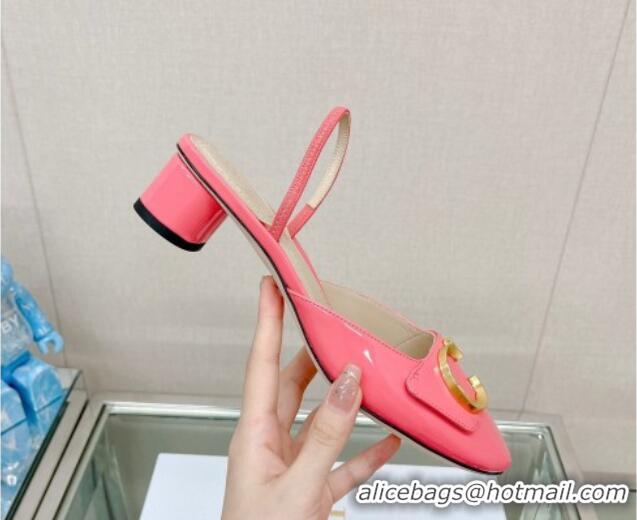 Luxury Dior C'est Dior Slingback Pumps 3.5cm in Patent Calfskin Pink 620035