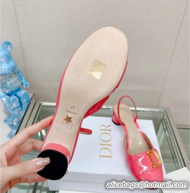 Luxury Dior C'est Dior Slingback Pumps 3.5cm in Patent Calfskin Pink 620035