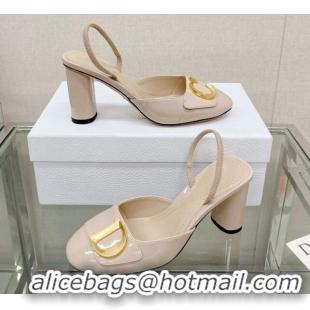 Stylish Dior C'est Dior Slingback Pumps 8cm in Patent Calfskin Nude 620038