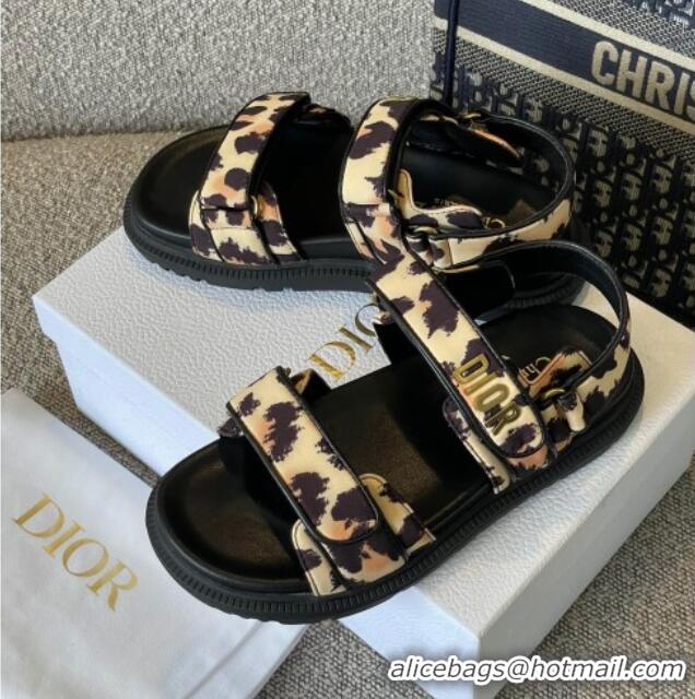 Good Looking Dior DiorAct Calfskin Flat Strap Sandals Black/Beige 362018