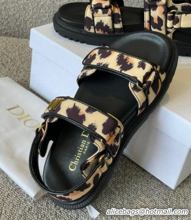 Good Looking Dior DiorAct Calfskin Flat Strap Sandals Black/Beige 362018