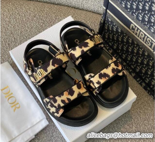 Good Looking Dior DiorAct Calfskin Flat Strap Sandals Black/Beige 362018