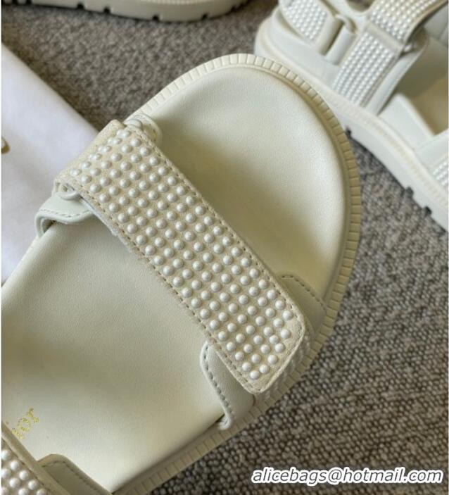 Grade Quality Dior DiorAct Flat Strap Sandals White 362014