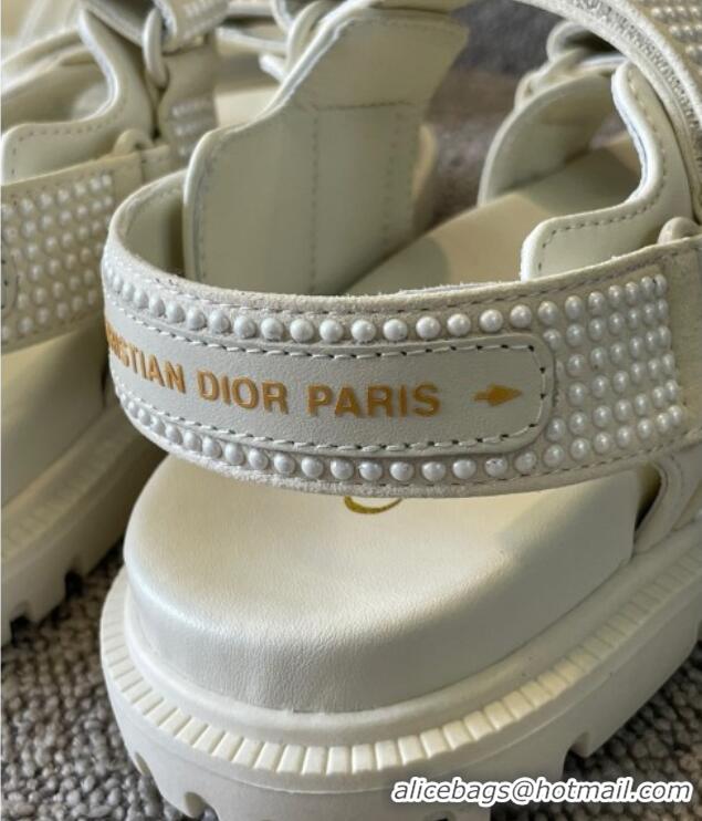 Grade Quality Dior DiorAct Flat Strap Sandals White 362014