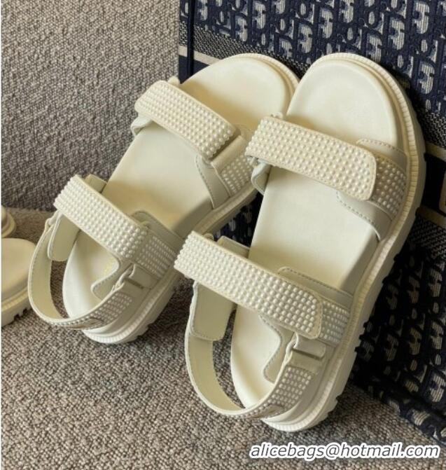 Grade Quality Dior DiorAct Flat Strap Sandals White 362014