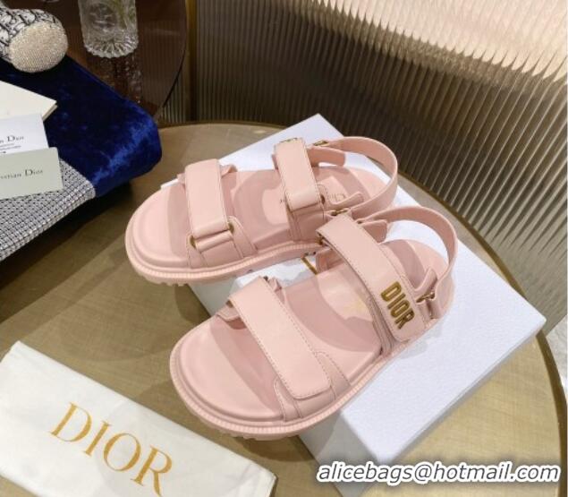 Purchase Dior DiorAct Calfskin Flat Strap Sandals Pink 362010