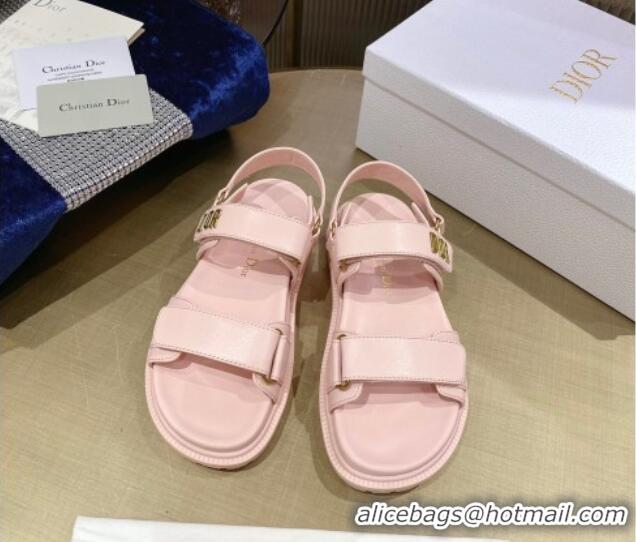 Purchase Dior DiorAct Calfskin Flat Strap Sandals Pink 362010