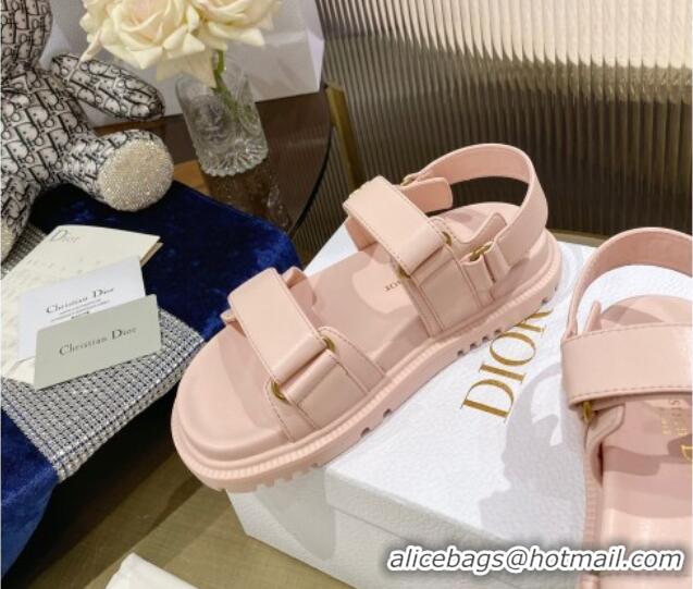 Purchase Dior DiorAct Calfskin Flat Strap Sandals Pink 362010