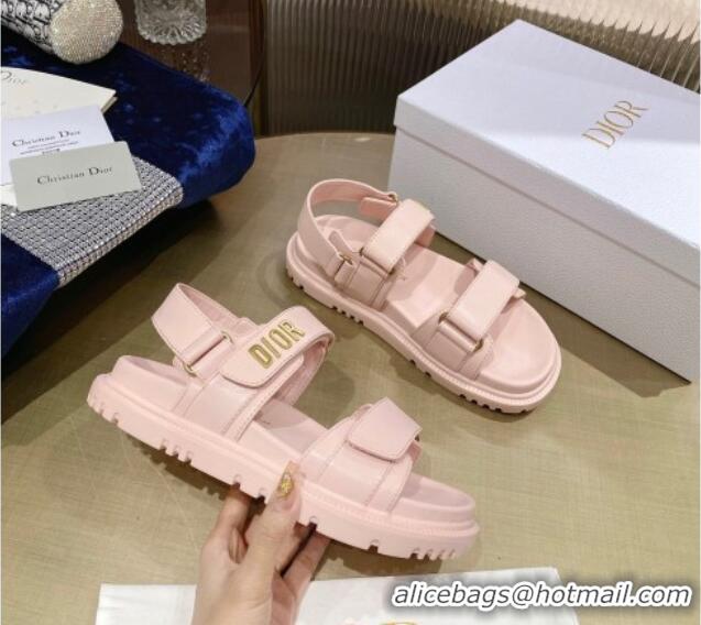 Purchase Dior DiorAct Calfskin Flat Strap Sandals Pink 362010