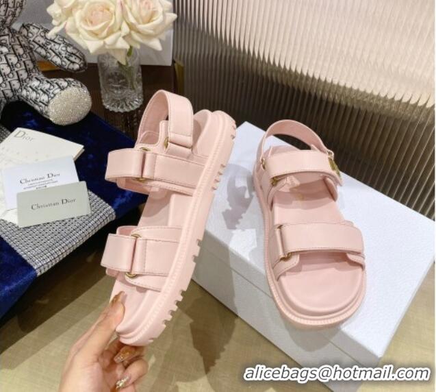 Purchase Dior DiorAct Calfskin Flat Strap Sandals Pink 362010