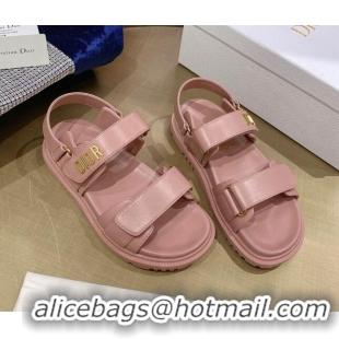 Stylish Dior DiorAct Calfskin Flat Strap Sandals Pink 362008