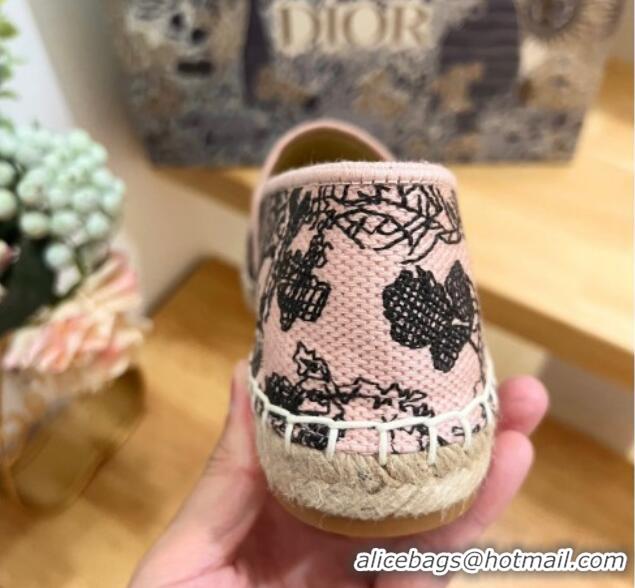 Luxurious Dior Embroidered Espadrilles Pink 0711003