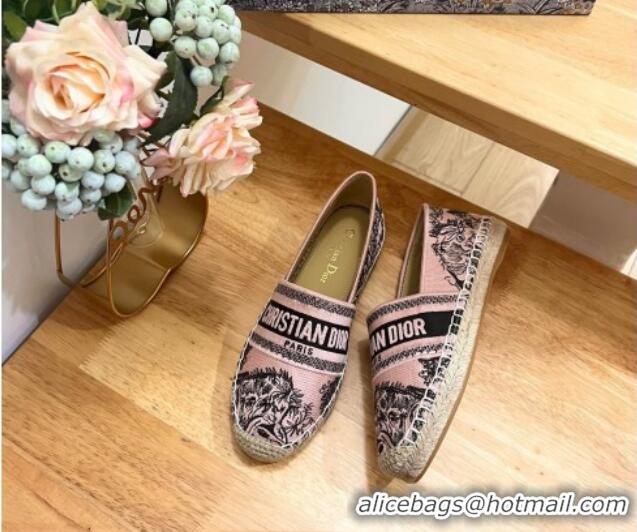 Luxurious Dior Embroidered Espadrilles Pink 0711003