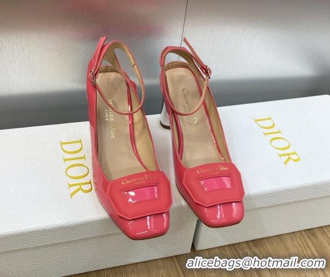 Luxury Dior Day Pumps in Patent Leather with Silver Heel 8.5cm Pink 711009