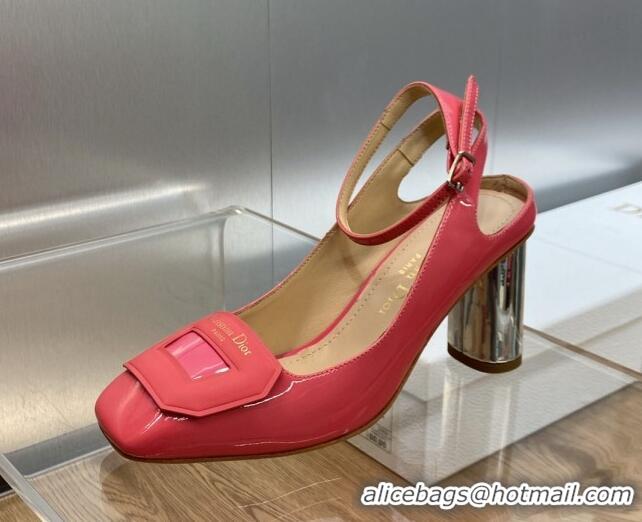 Luxury Dior Day Pumps in Patent Leather with Silver Heel 8.5cm Pink 711009