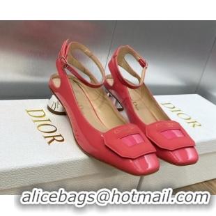 Trendy Design Dior Day Pumps in Patent Leather with Silver Heel 3.5cm Pink 711010