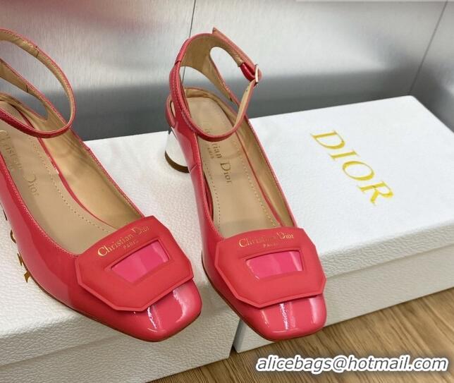 Trendy Design Dior Day Pumps in Patent Leather with Silver Heel 3.5cm Pink 711010