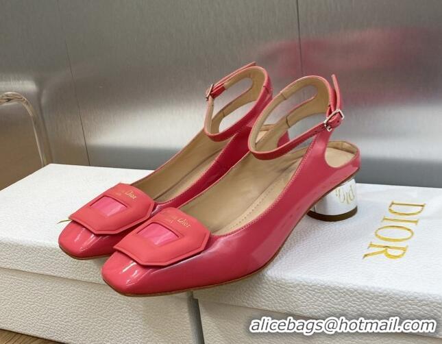 Trendy Design Dior Day Pumps in Patent Leather with Silver Heel 3.5cm Pink 711010