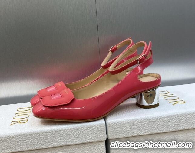 Trendy Design Dior Day Pumps in Patent Leather with Silver Heel 3.5cm Pink 711010