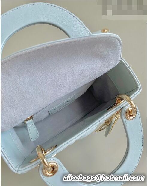 Low Cost Dior Mini Lady Dior Bag in Placid Blue Cannage Lambskin CD8052 2023