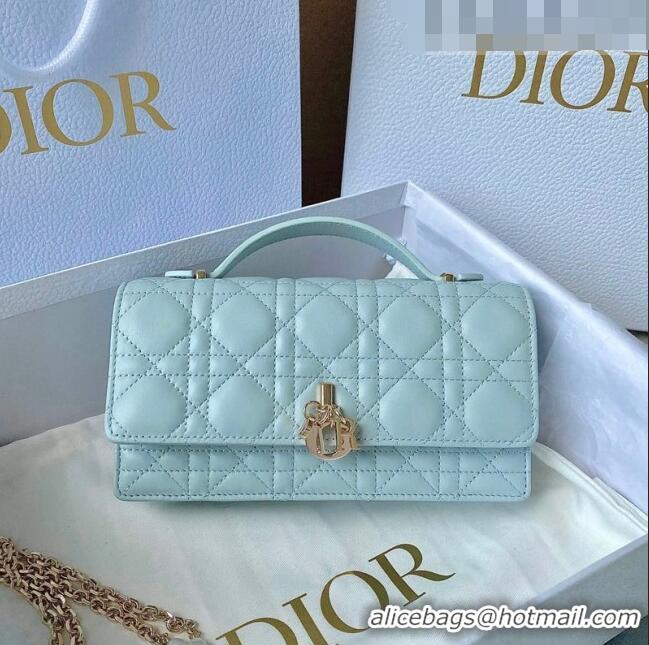 Super Quality Dior Miss Dior Mini Bag in Placid Blue Cannage Lambskin CD8054 2023