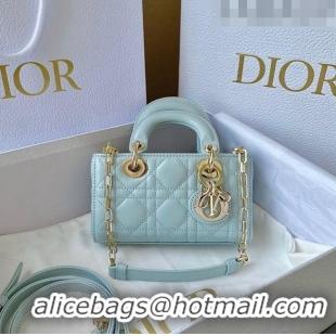 Inexpensive Dior Lady D-Joy Micro Bag in Placid Blue Cannage Lambskin CD8055 2023