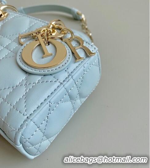 Inexpensive Dior Lady D-Joy Micro Bag in Placid Blue Cannage Lambskin CD8055 2023