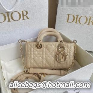 Top Quality Dior Lady D-Joy Micro Bag in Cannage Lambskin with Heart Motif Sand CD8057 Beige 2023