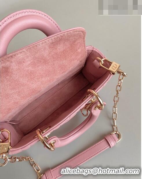 Inexpensive Dior Lady D-Joy Micro Bag in Cannage Lambskin with Heart Motif Antique CD8058 Pink 2023