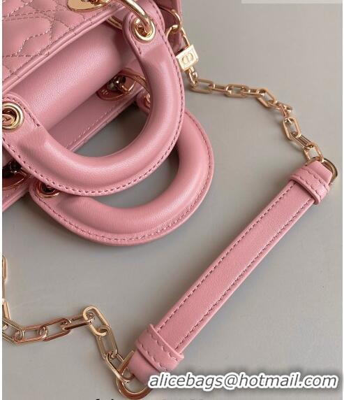 Inexpensive Dior Lady D-Joy Micro Bag in Cannage Lambskin with Heart Motif Antique CD8058 Pink 2023