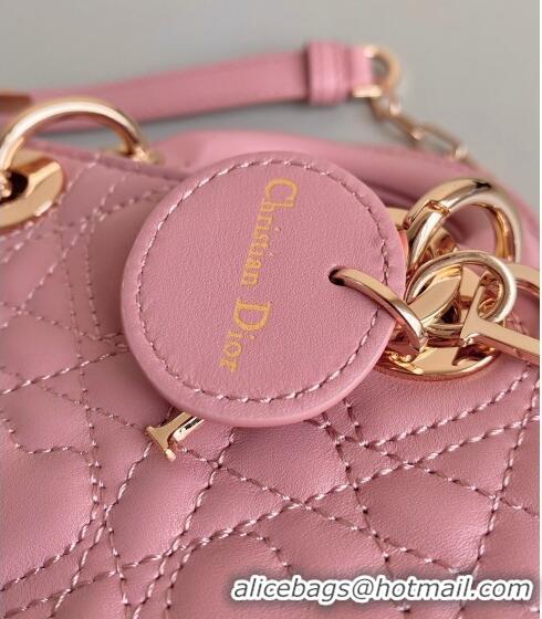 Inexpensive Dior Lady D-Joy Micro Bag in Cannage Lambskin with Heart Motif Antique CD8058 Pink 2023