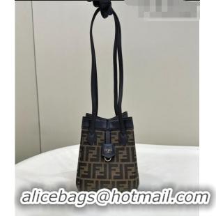 Discount Fendi Origami Mini Bag in Brown FF jacquard fabric that can be transformed F8059 2023